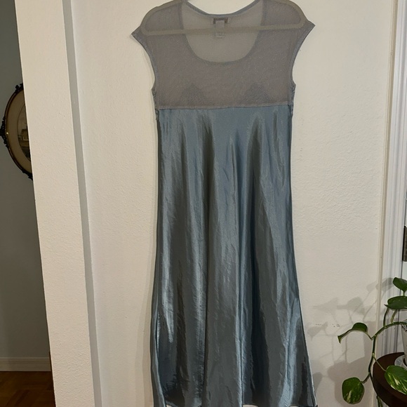 Morgan Taylor Intimates Women's Satin Nightgown SM Clay Blue Green Misty Color - Picture 5 of 11